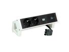 BACHMANN DESK2 2xSchutzkontakt USB C, USB Charger 30W 0,2m GST18 weiss
