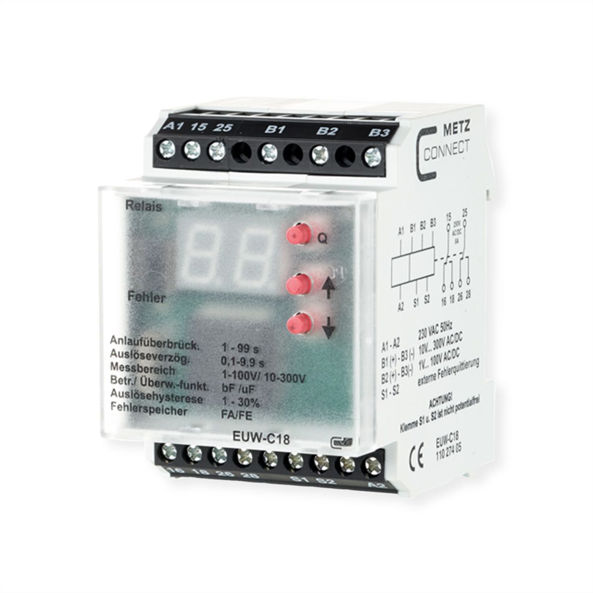 METZ CONNECT EUW-C18 230 V AC Strom-/Spannungsüberwachung