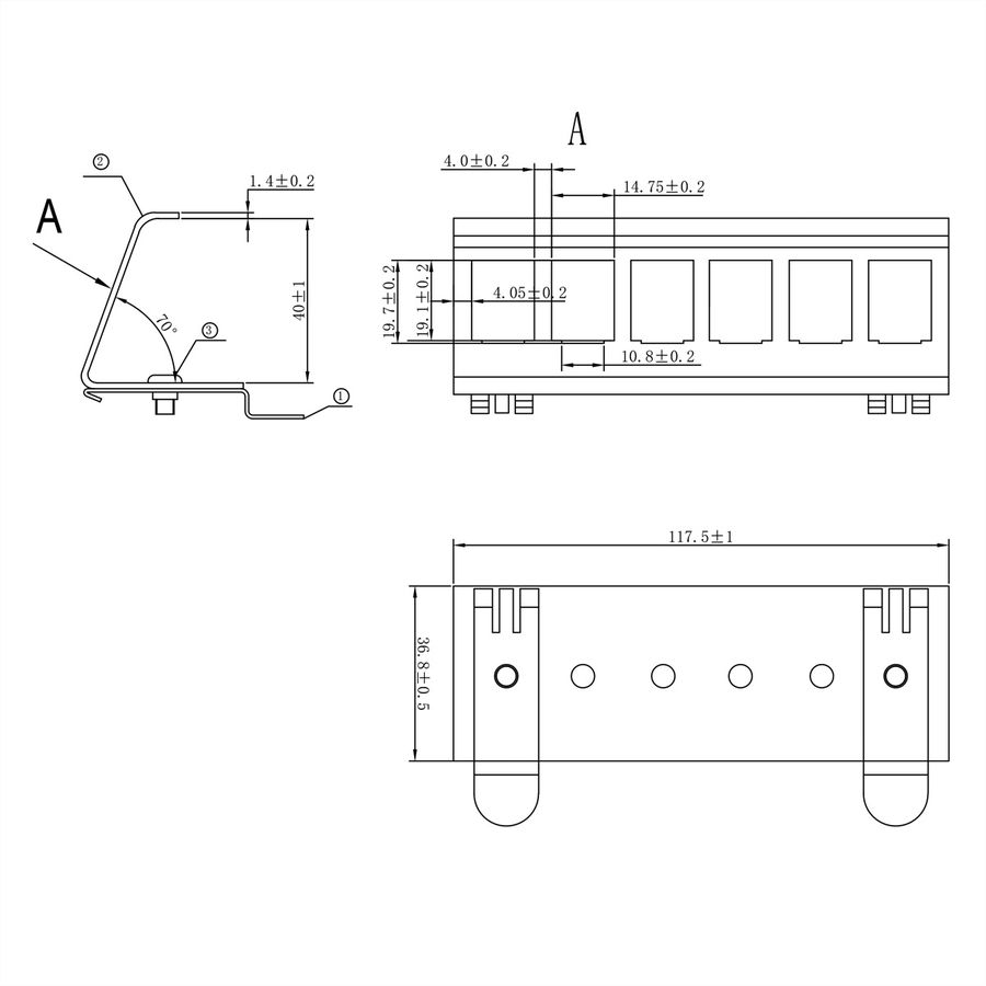 VALUE Hutschienen-Adapter unbestückt, für 6 Keystones