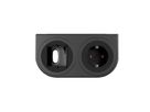 BACHMANN PIX HOLDER DOUBLE, 1x CEE7/3, 1x CM, CEE7/7, schwarz, 2 m