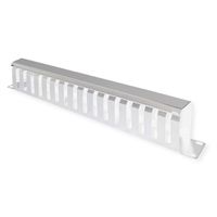 VALUE 19-Zoll-Frontplatte 1 HE mit Rangierkanal 40 x 80 mm, grau