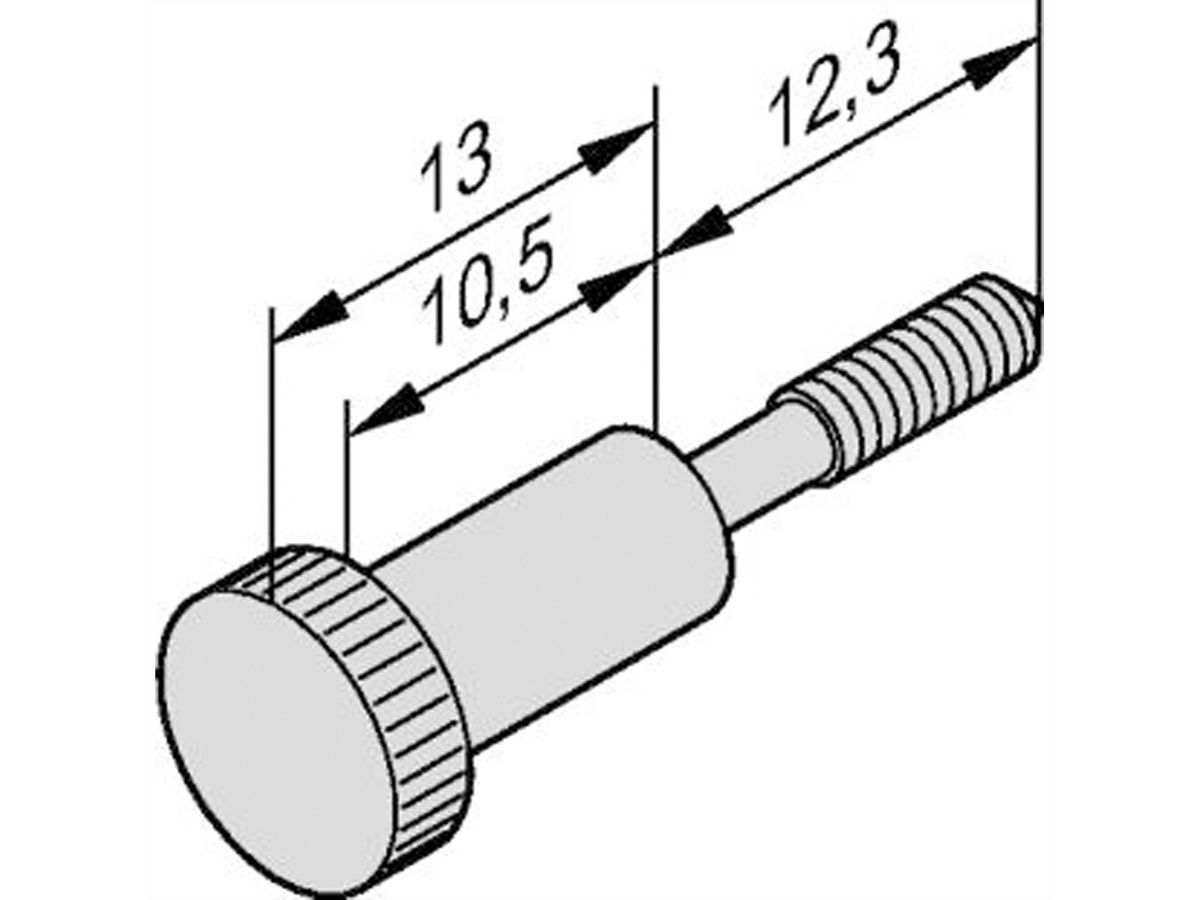 SCHROFF Halsschraube mit Rändel - RAENDELSCHR. M2,5X12,3 100ST