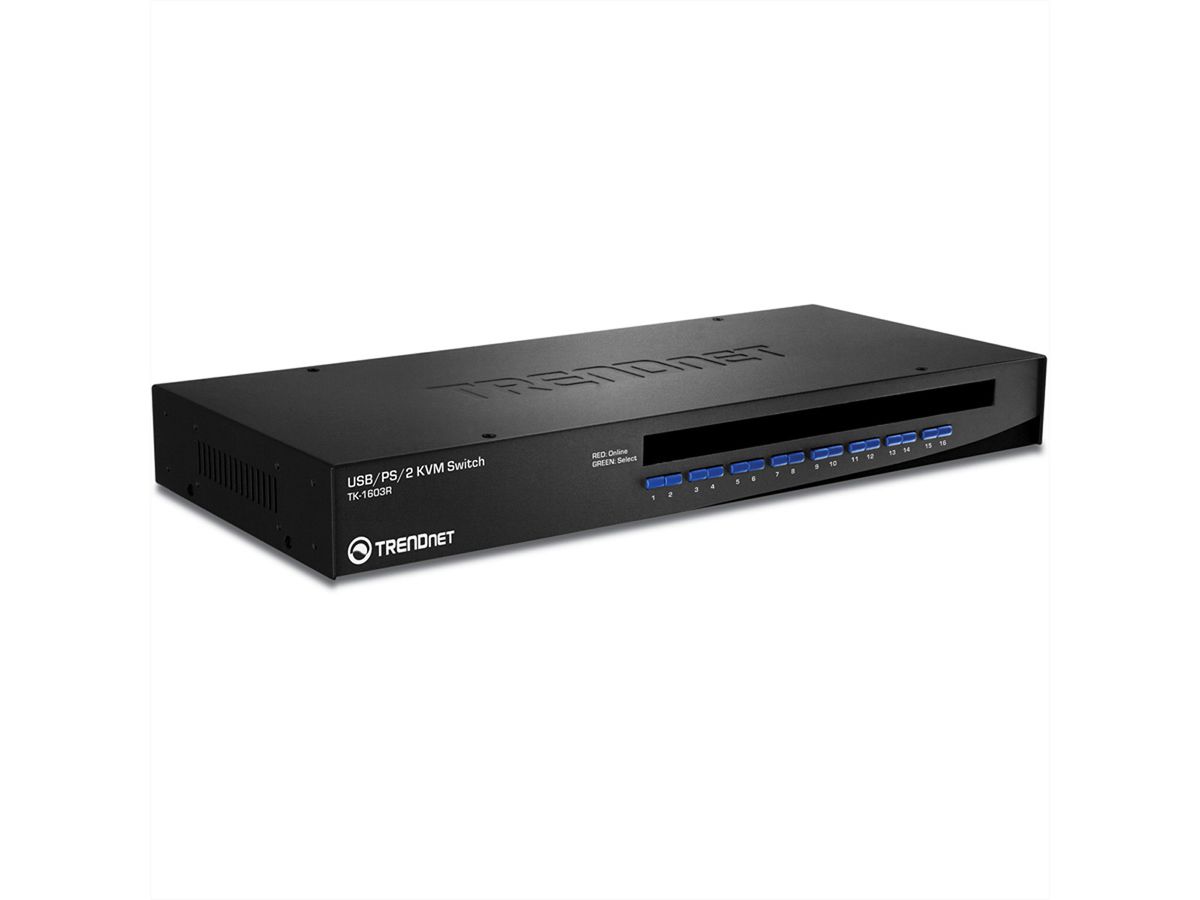 TRENDnet TK-1603R KVM Switch 16-Port USB/PS/2 Rack Mount