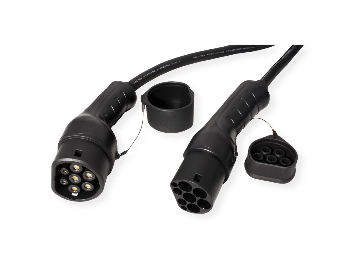 ROLINE E-Auto Ladekabel Typ2, 3-phasig, 480VAC (3P+N+E), 16 A, 11 kW, 3 m