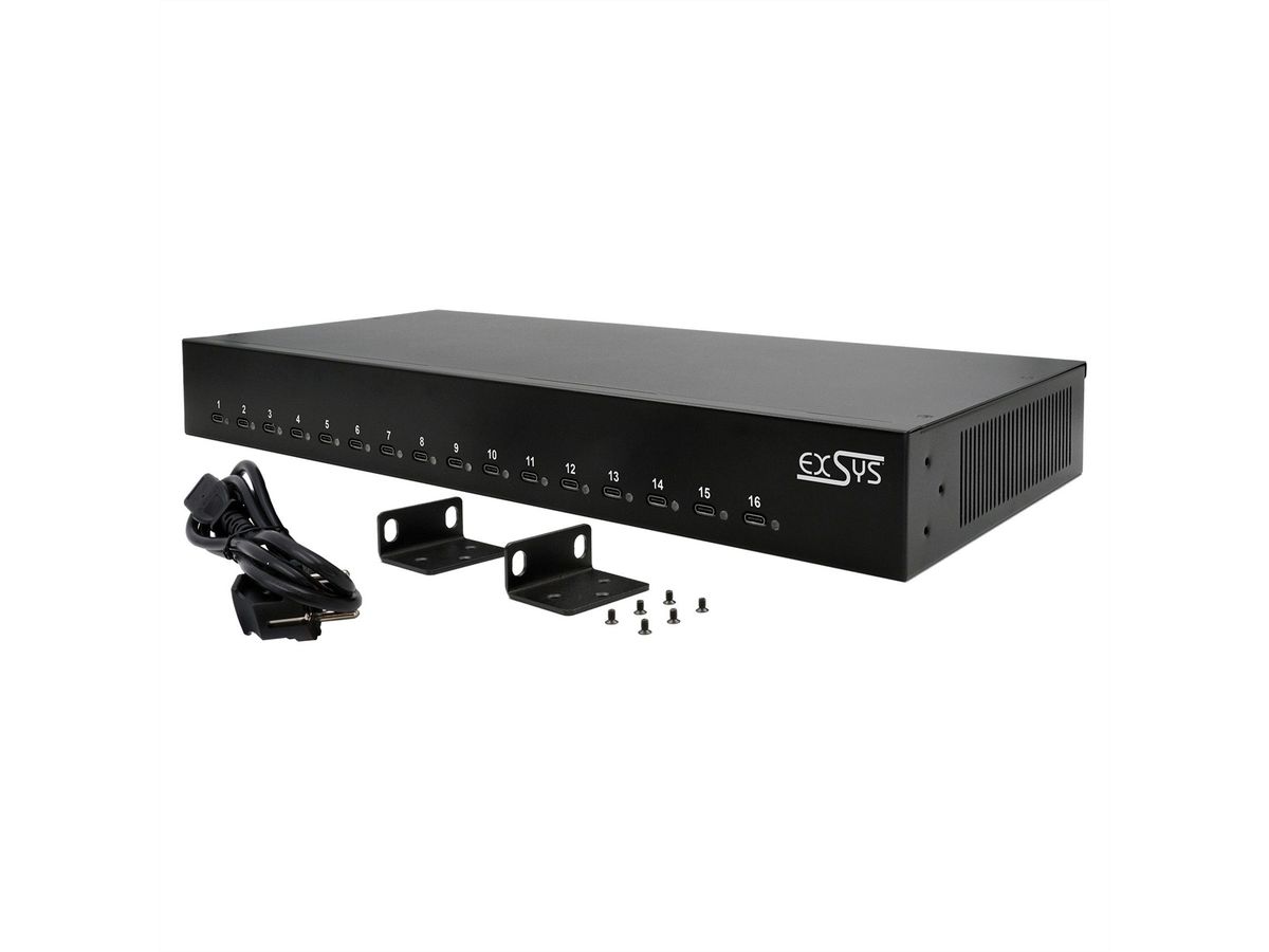 EXSYS EX-11017 16 Port USB-C Highpower Ladestation 1008W