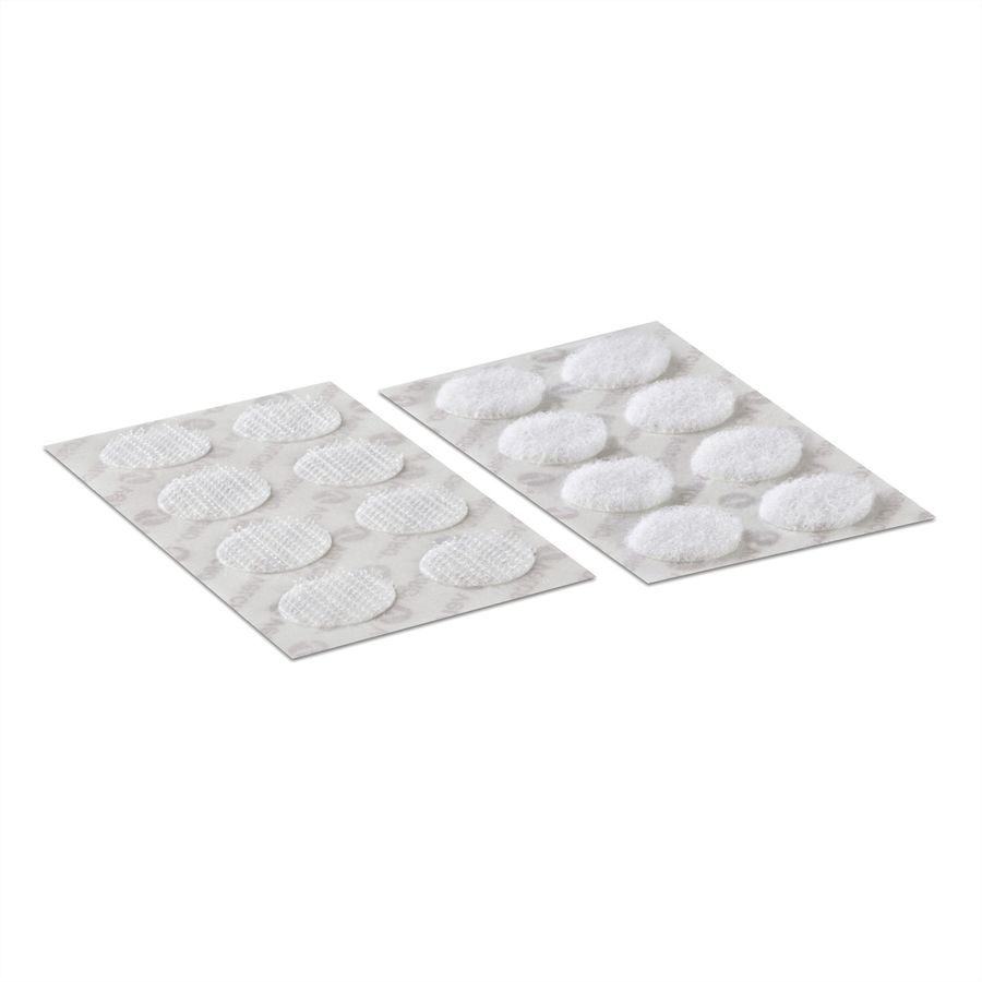 VELCRO® Klettpunkte Selbstklebend, Haken & Flausch 16mm x 16 sets Weiß