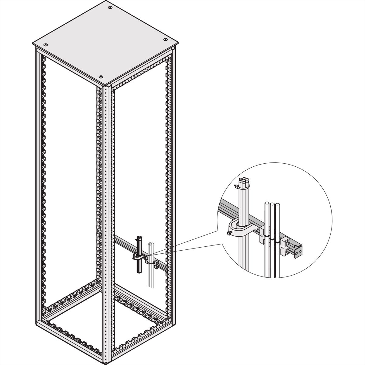 SCHROFF C-Profil für die Schrankbreite - C-PROFILSCHIENE 600 LG. (2X)