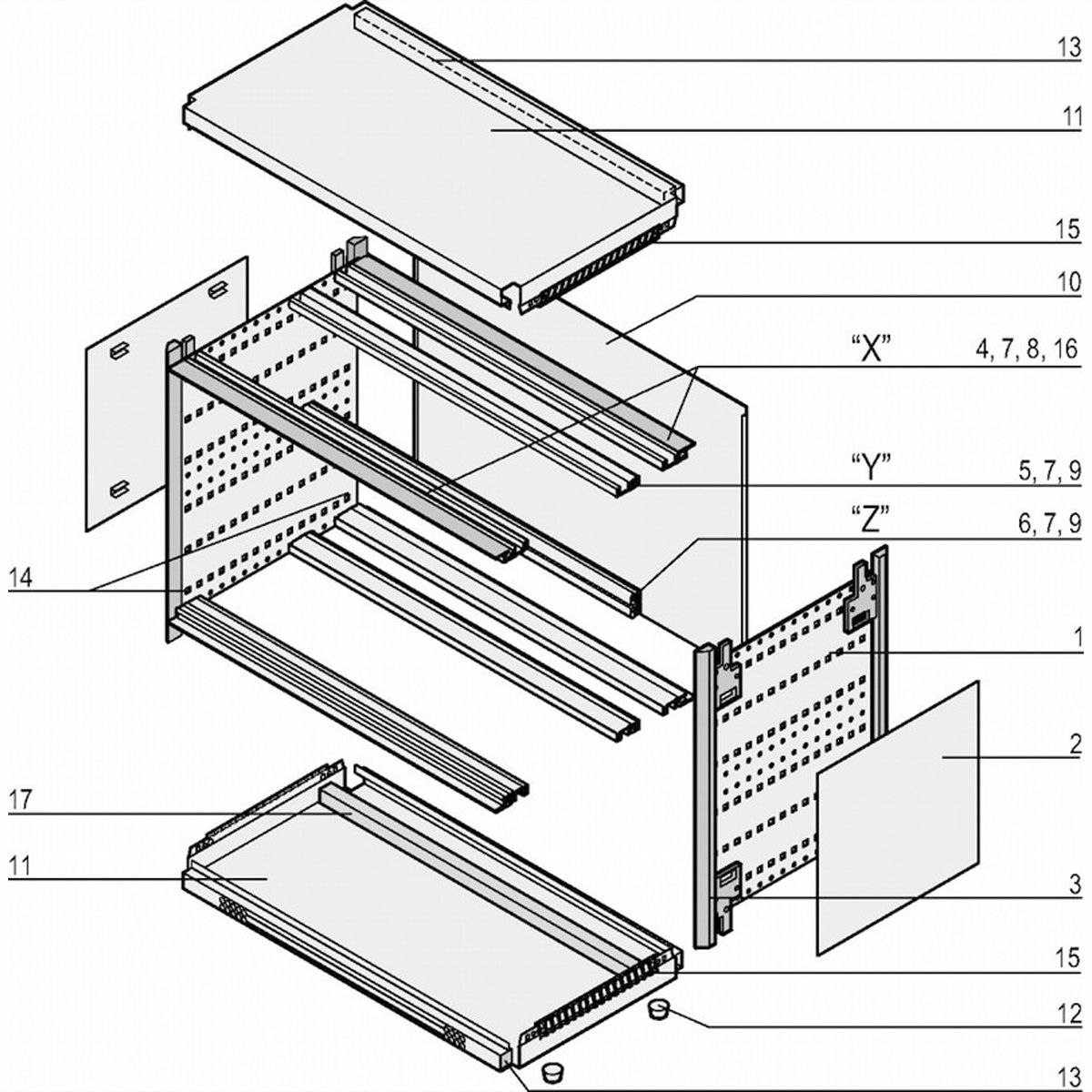 SCHROFF ratiopacPRO air Komplettgehäuse - RATI.PRO AIR 3/4HE 84TE 315T