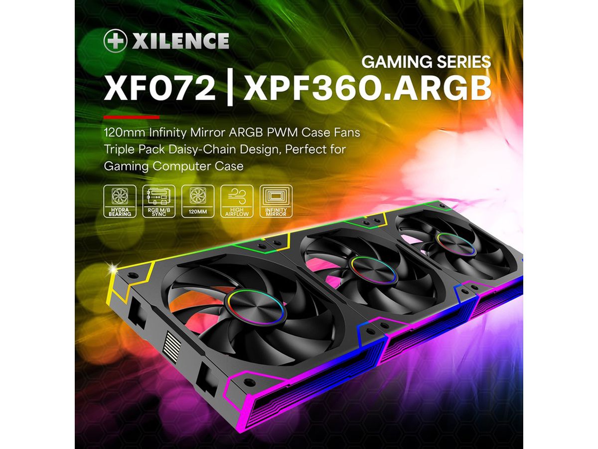 XILENCE Gaming Series XF072 ARGB Lüfter 3er Pack, XPF360.ARGB