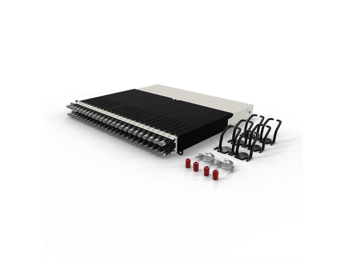 patchbox.one 8RU STP schwarz Cat.6a 0,8m