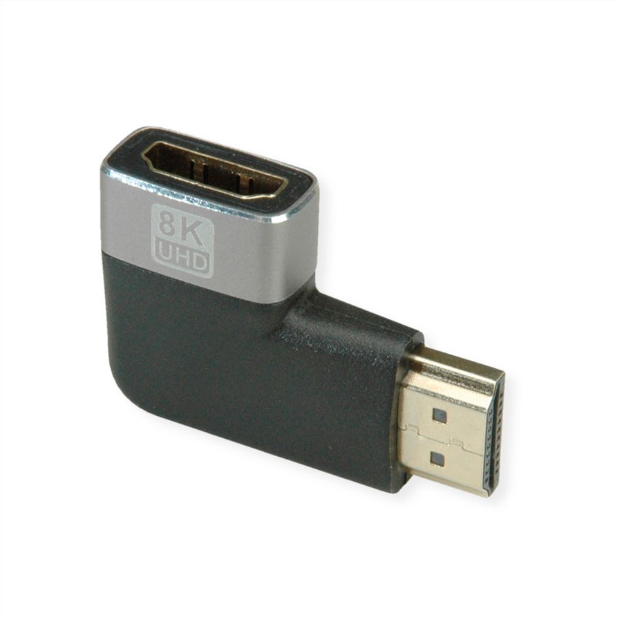 ROLINE 8K HDMI Adapter, HDMI ST/BU, 90° gewinkelt