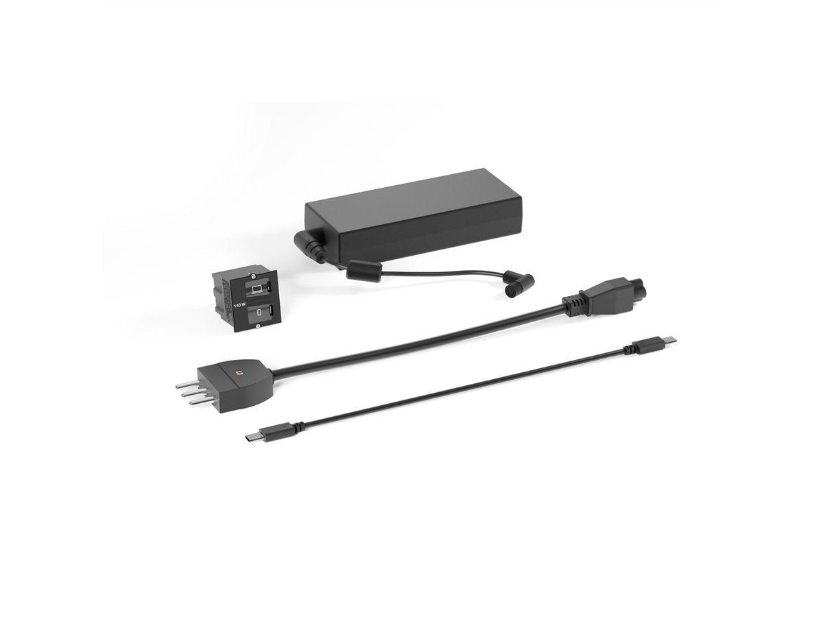 BACHMANN Custom Modul 1xUSB C/C 140W, ITA Bundle RAL9005