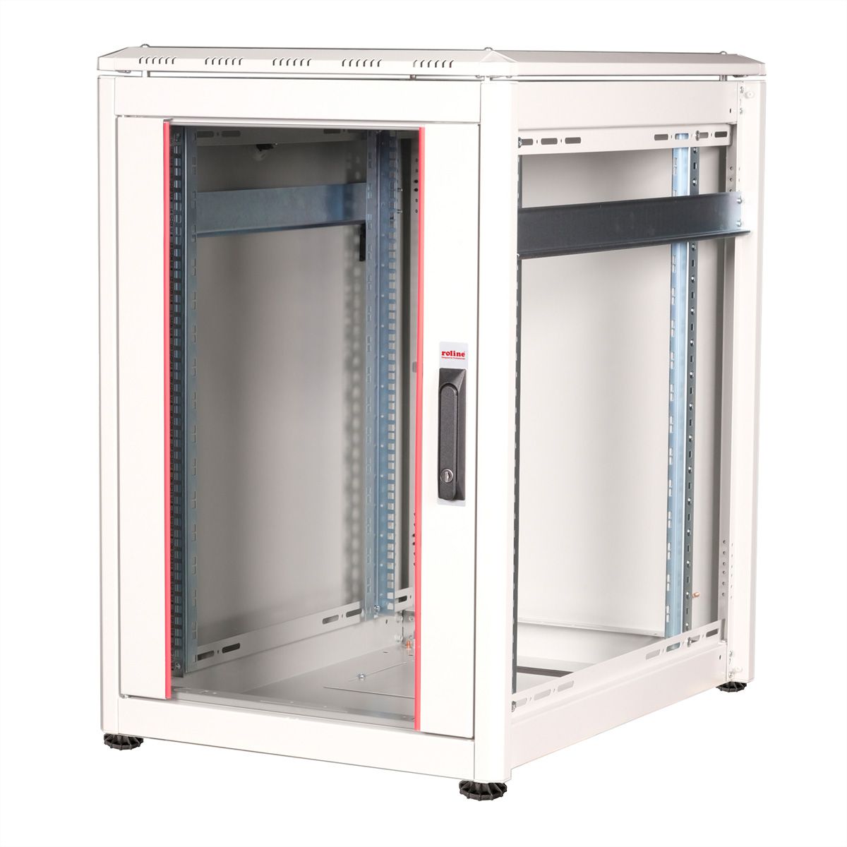 ROLINE 19-Zoll Netzwerkschrank Pro 16 HE, 600x800 BxT Glastür grau