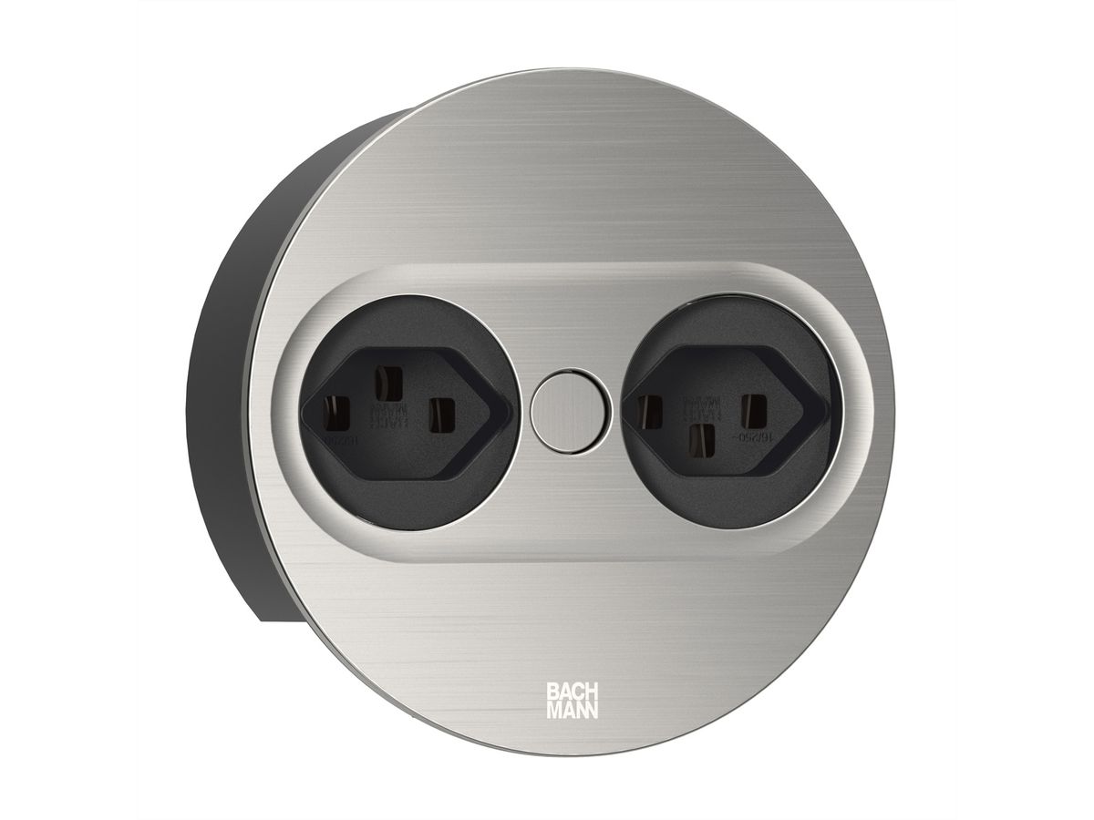 BACHMANN TWIST2 2xCH T23 2,0m AEH, T23 Edelstahl-Optik rund