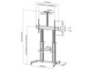 ROLINE LCD-/TV-Rollständer, bis 100 kg, silberfarben