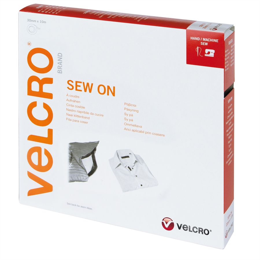 VELCRO® Klettband zum Aufnähen, Haken & Flausch 30mm x 10m Schwarz