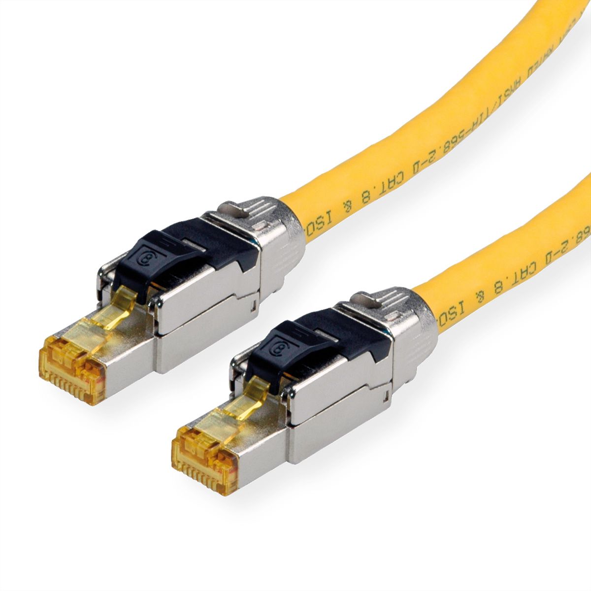 ROLINE S/FTP-(PiMF-) Patchkabel Cat.8 (Class I), LSOH, PoE, Massivdraht, gelb, 2 m