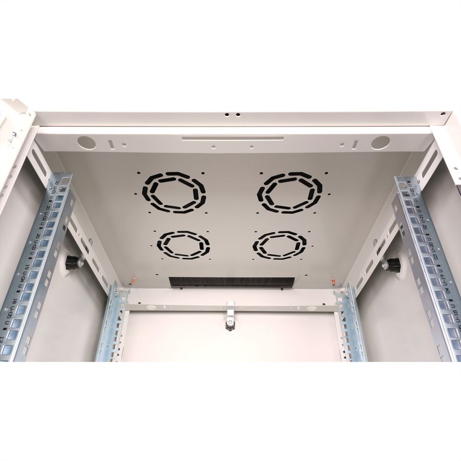 ROLINE 19-Zoll Netzwerkschrank Basic 22 HE, 600x600 BxT Glastür grau