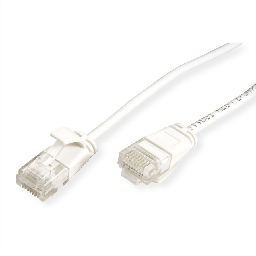 ROLINE GREEN UTP Patchkabel Cat.6A (Class EA), LSOH, slim, weiß, 2 m