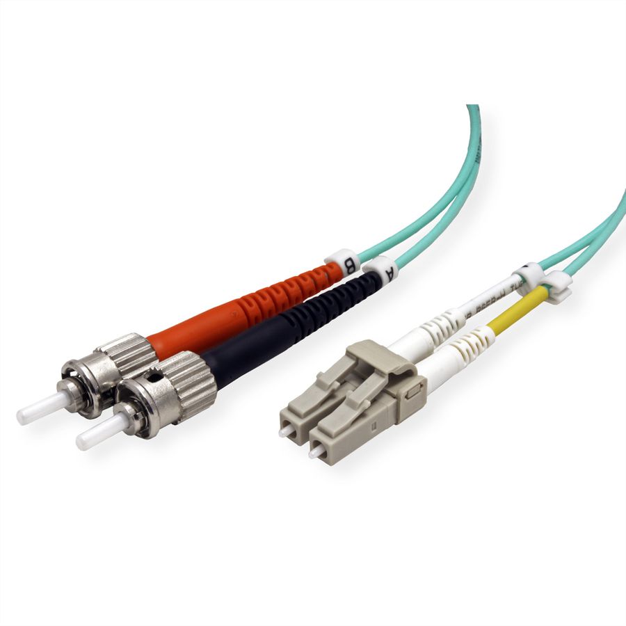 ROLINE LWL-Kabel 50/125µm OM3, LC/ST, türkis, 1 m