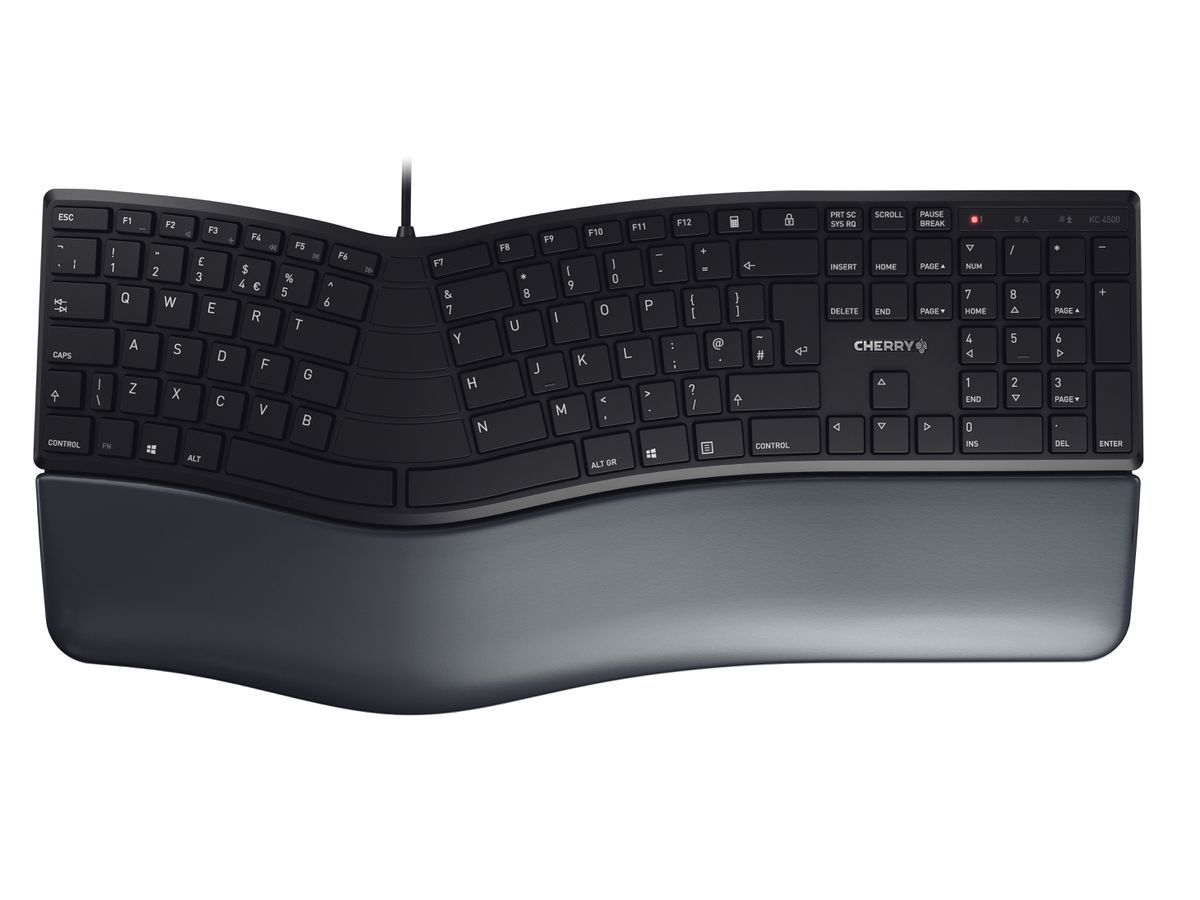 CHERRY KC 4500 ERGO Tastatur Universal USB QWERTY UK Englisch Schwarz
