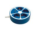 ROLINE 4-fach Steckdosenleiste mit Schalter, rund, USB-Charger A+C, blau, 3 m
