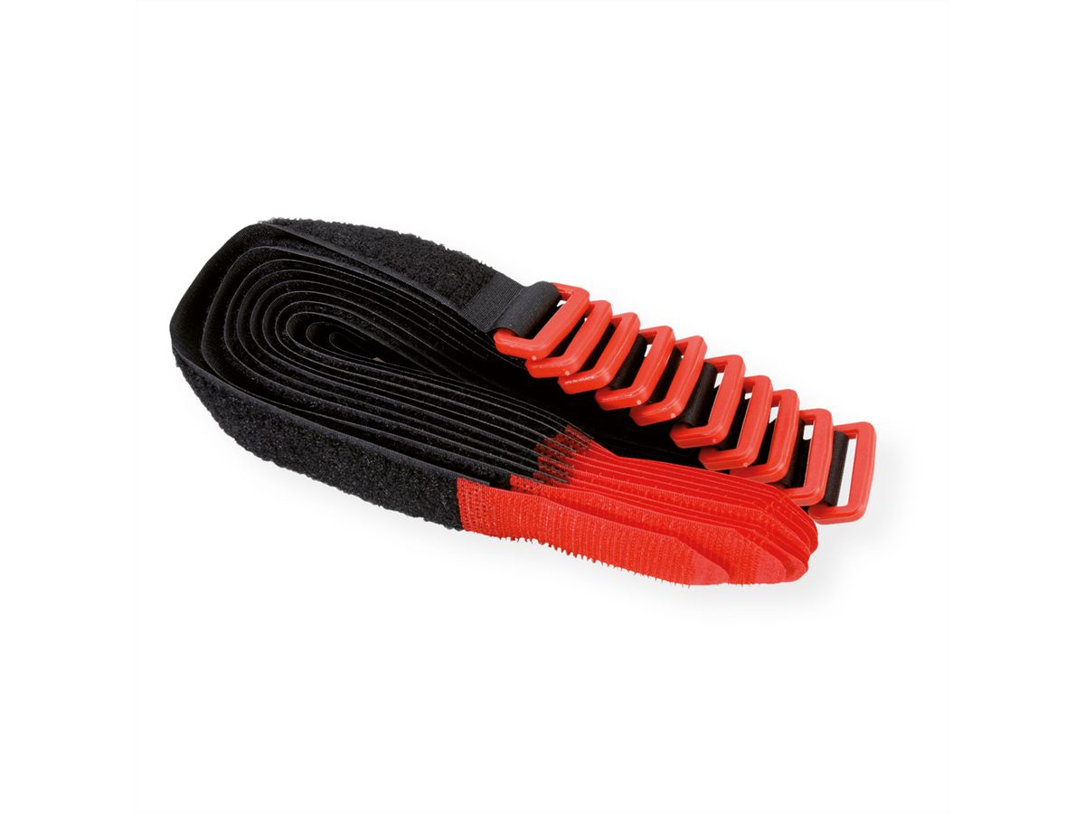 VELCRO® Klettband mit Öse, 25mm, 10Stk., schwarz, 30 cm