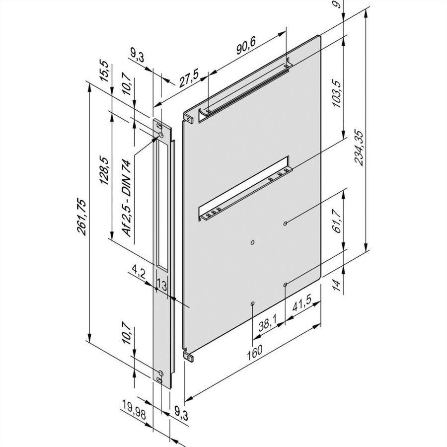 SCHROFF Laufwerkkassette mit U-Frontplatte geschirmt, für Slim Line CD / DVD, HD 1x 2,5", 6 HE vertikal