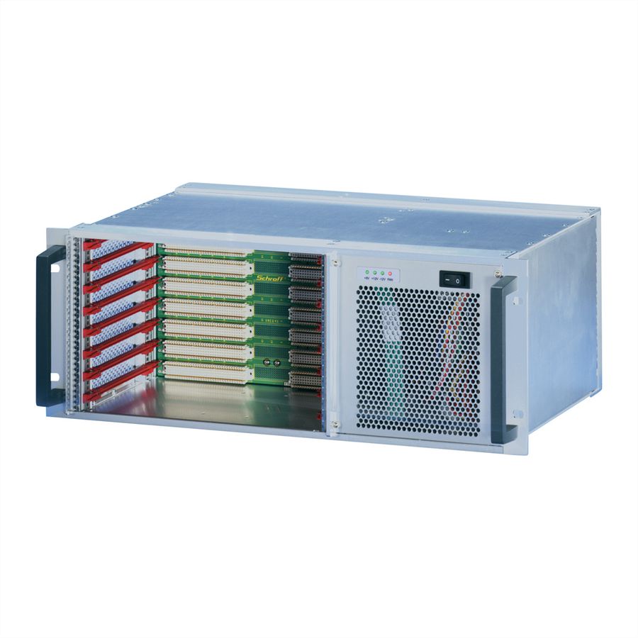 SCHROFF 4 HE, 8 Slot, mit Rear I/O - BGTR VME 64X 4HE 8SL HORIZ