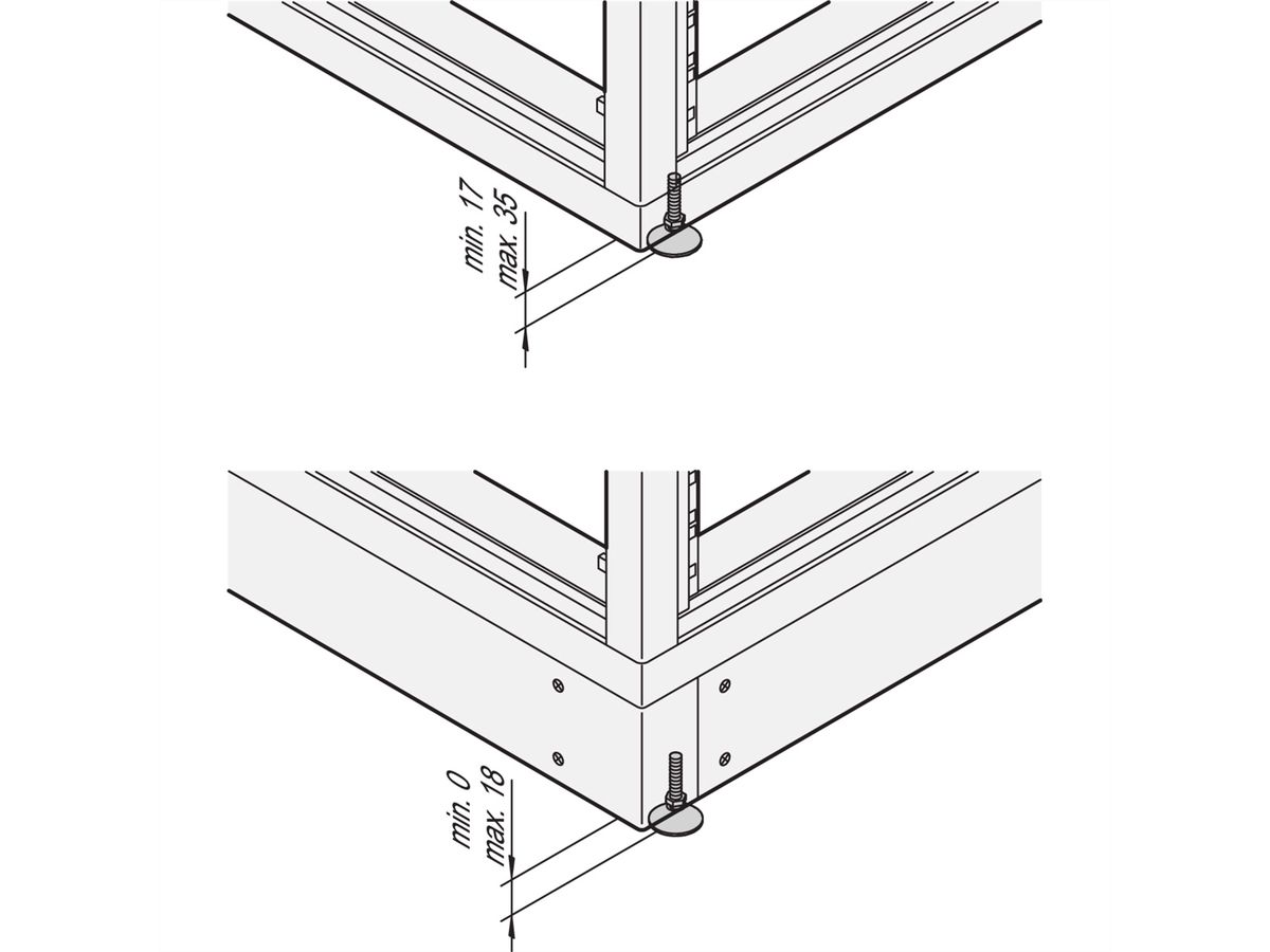 SCHROFF Nivellierfüsse - NIVELLIERFUESSE-SET 4STK