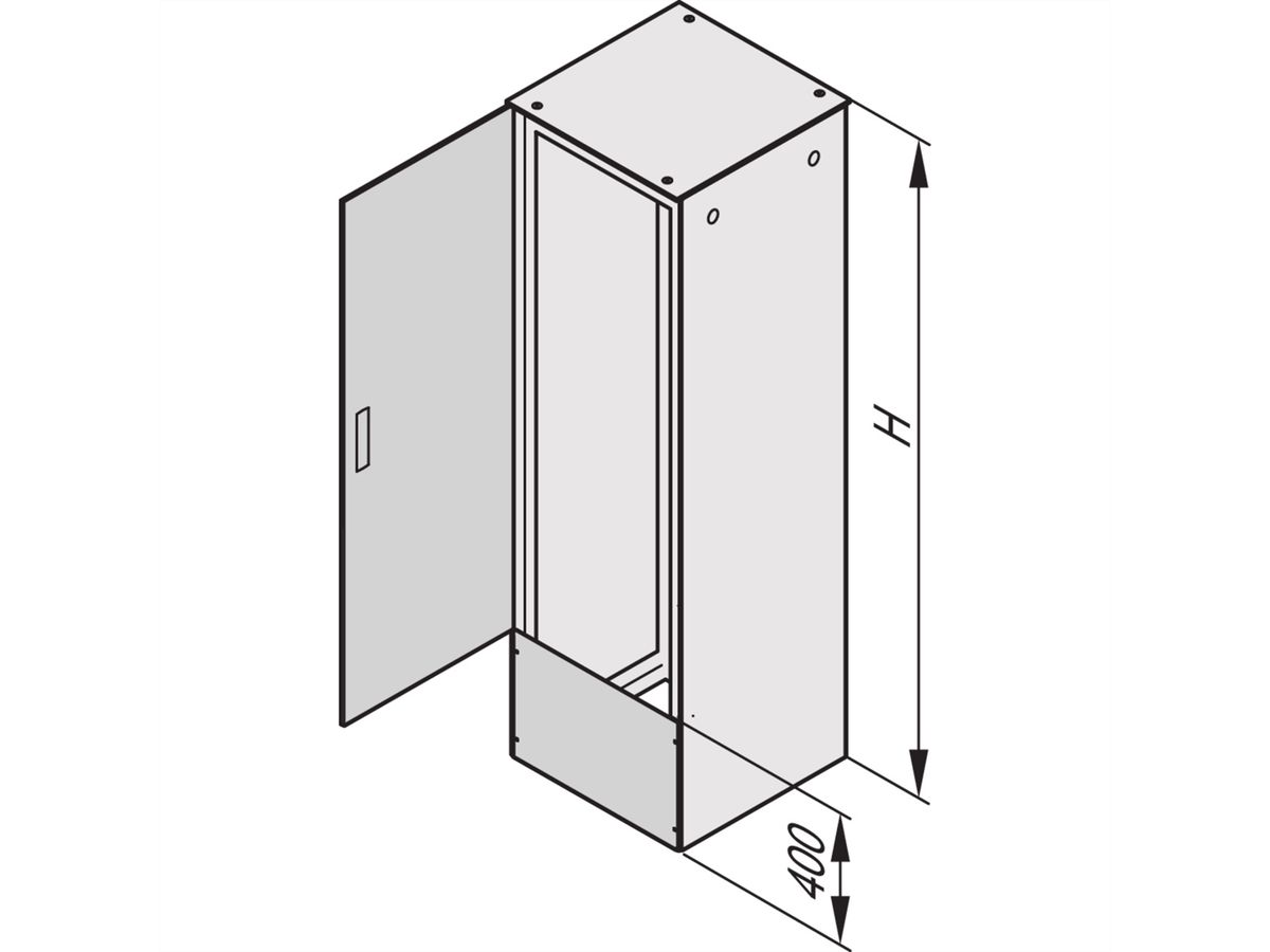 SCHROFF Anschlussplatte für Front- und Rückseite - AN.PLATTE EMC 400H800B FLACH