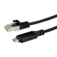 ROLINE USB-C zu Gigabit Ethernet Konverterkabel, schwarz, 5 m