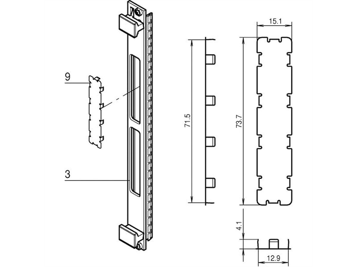 SCHROFF EMV-Abdeckung für PMC Mezzanine Frontplatten Ausbrüche - EMC ABDECKUNG 0,2MM VA GLANZ