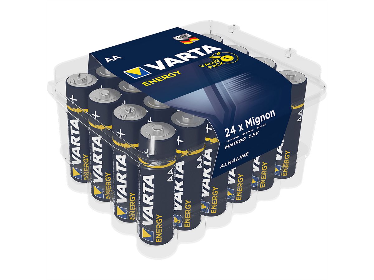 VARTA Batterie Mignon AA, AM-3, LR 06, 1,5V, 24er Pack