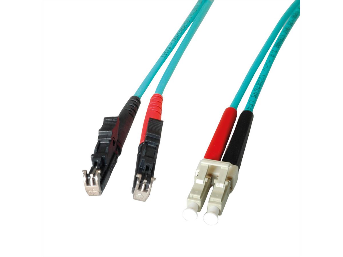 LEONI LWL-Kabel duplex 50/125µm OM3, R&M E2000 / Suhner LC, 5 m