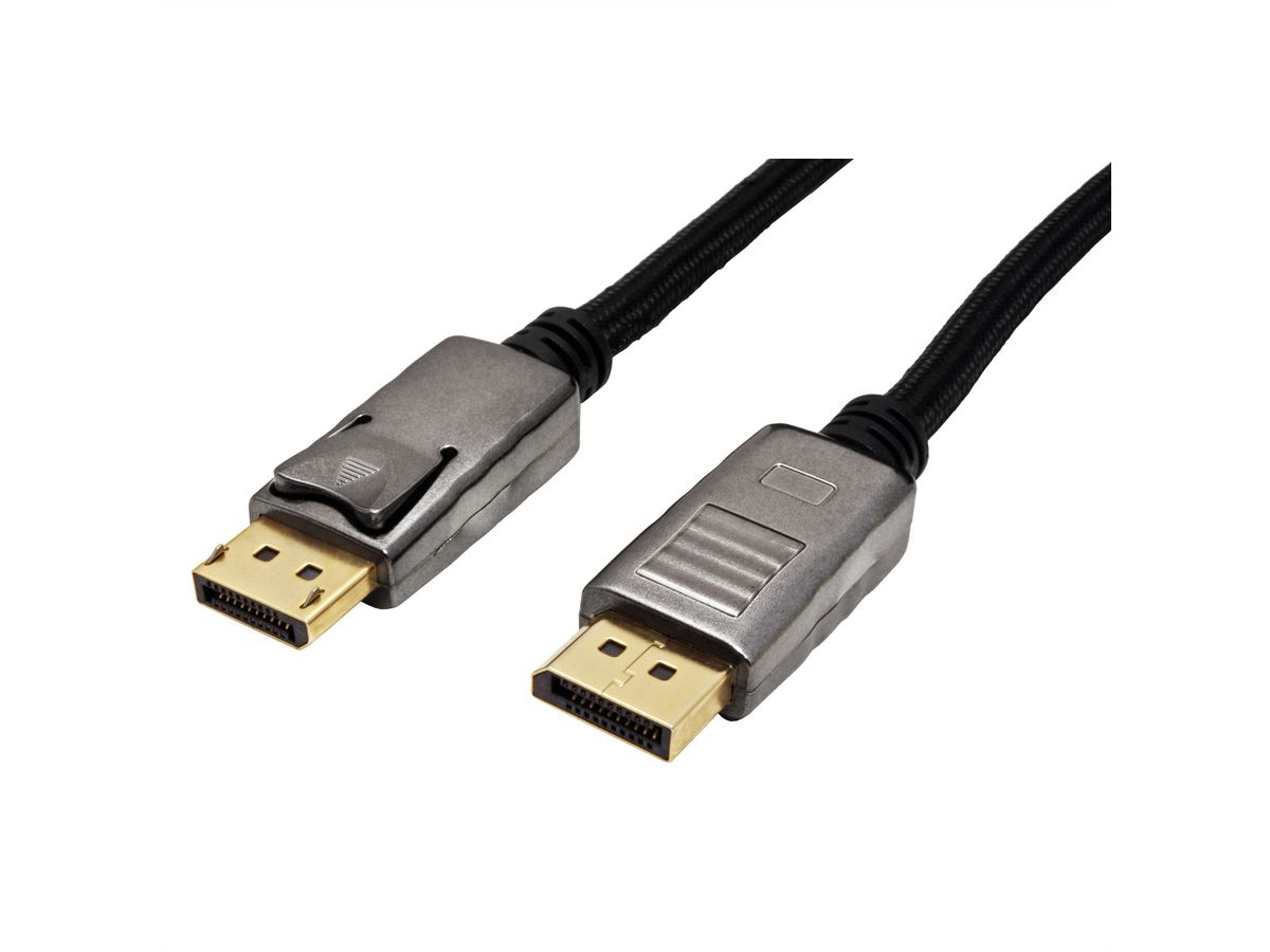 ROLINE DisplayPort Kabel, DP-DP, v1.2, ST - ST, schwarz-metallic, 2 m