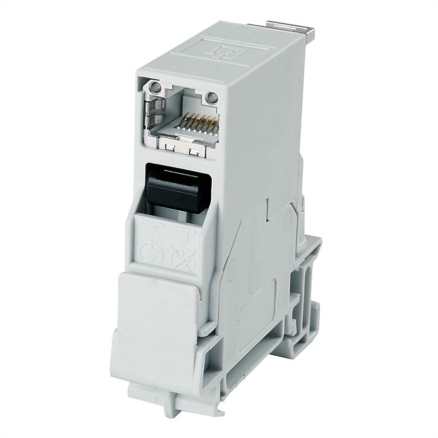 TELEGÄRTNER STX Tragschienen-Verbinder, RJ45 Modul B Cat.6A (ISO/IEC)