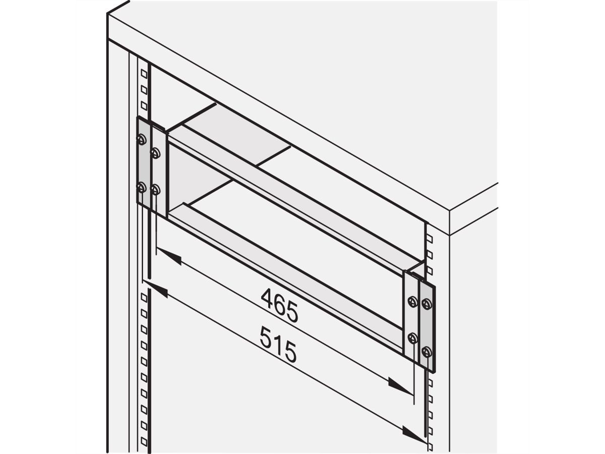 SCHROFF 19"-Adapter symmetrisch - ADAPTERSATZ 6HE SYMETR.