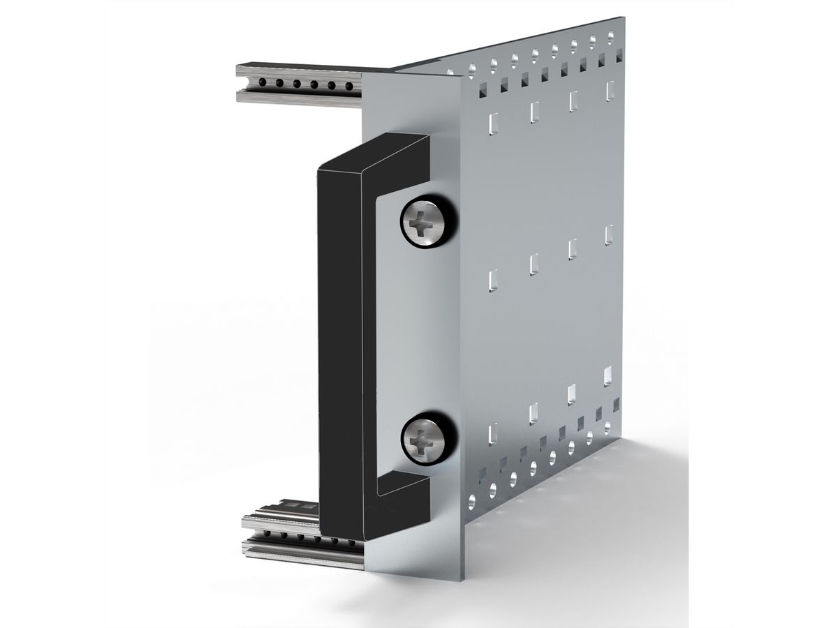 SCHROFF Frontgriff, einteilig - FRONTGRIFF ALU 3HE SCHWARZ