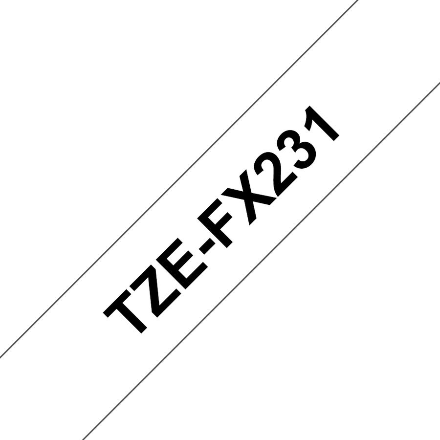 Brother TZE-FX231 Etiketten erstellendes Band Schwarz auf weiss TZ