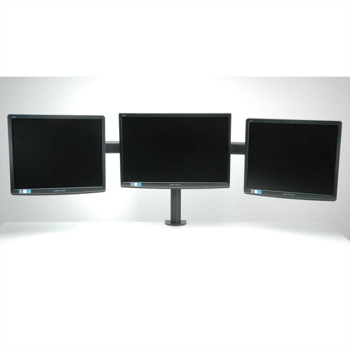VALUE LCD-Triple-Arm Trägerstange, schwarz, Tischmontage, bis 3x 8 kg