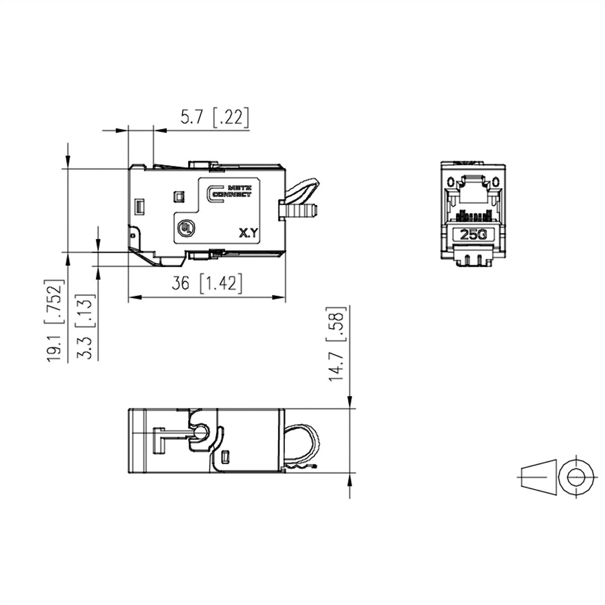 METZ CONNECT 25G-net Jack, 25Gmodul