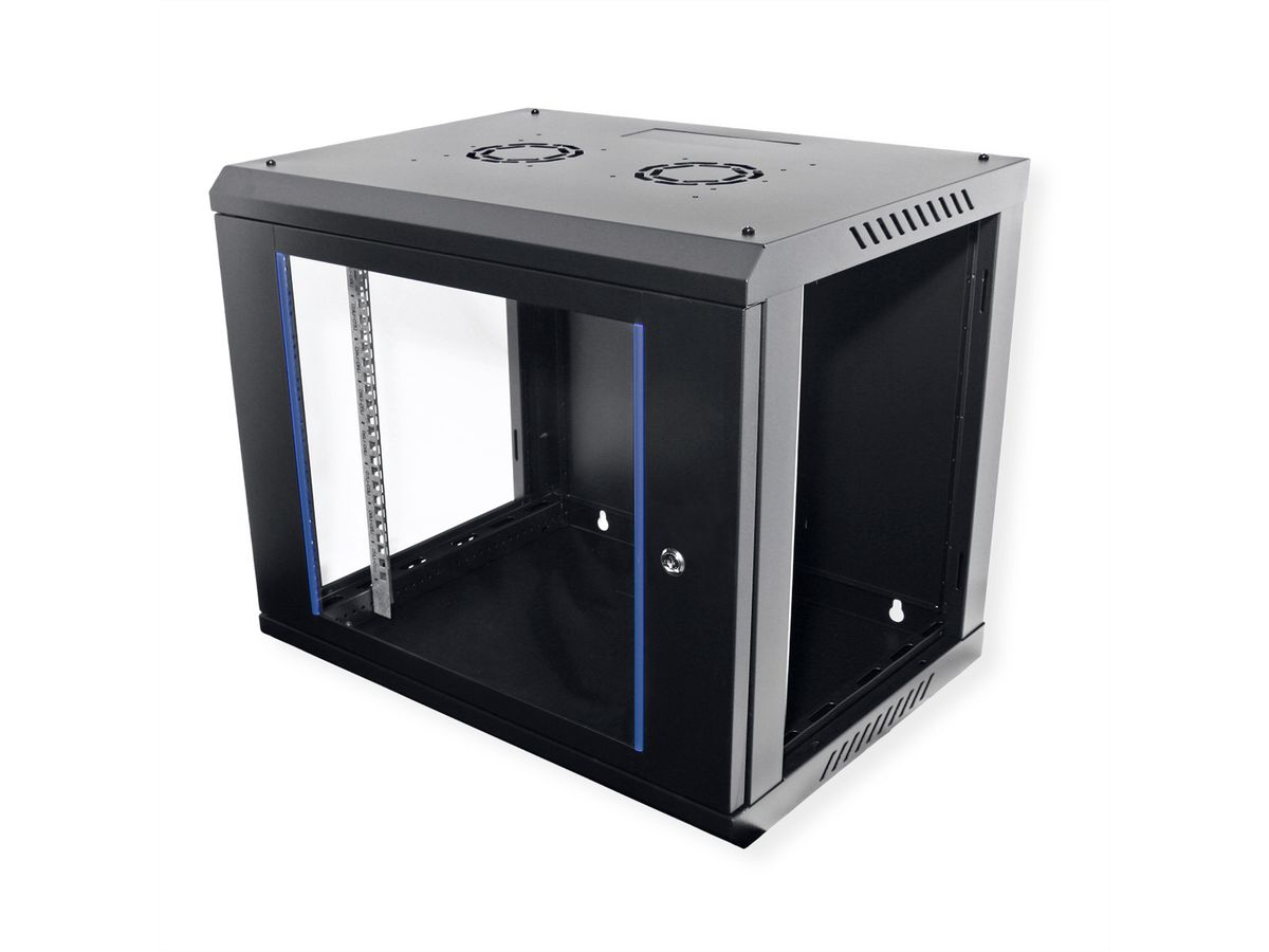 VALUE 19-Zoll Wandgehäuse 9HE, 600x450mm schwarz, Bausatz