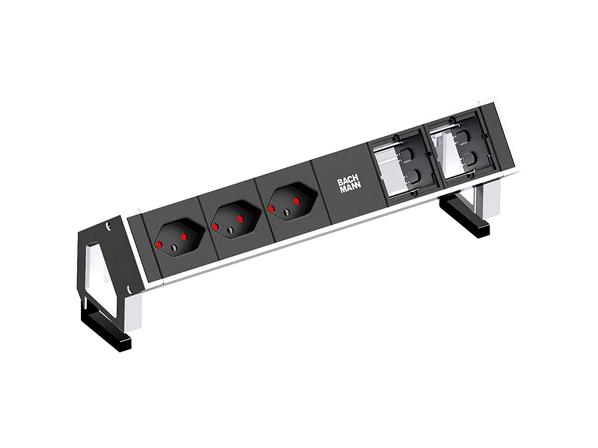BACHMANN DESK2 3xCH T13 90° 2xCM, Strom 0,2m GST18 RAL9010, United Kingdom