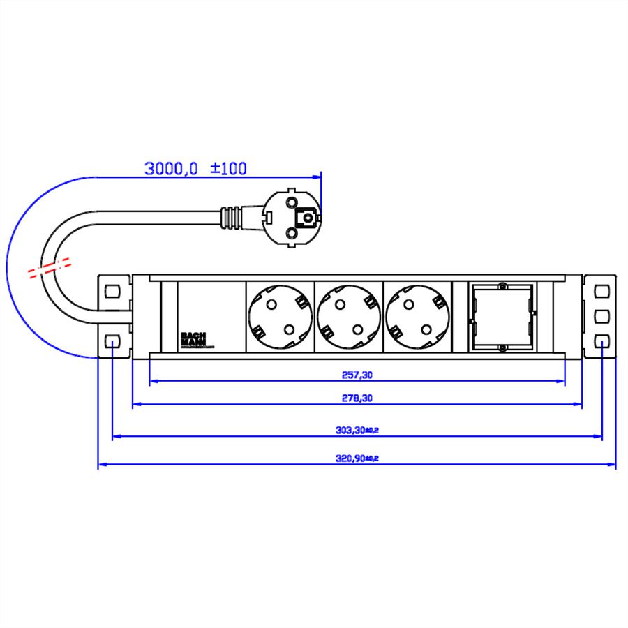 BACHMANN UNIVERSAL 3x Schutzkontakt 1x ABD