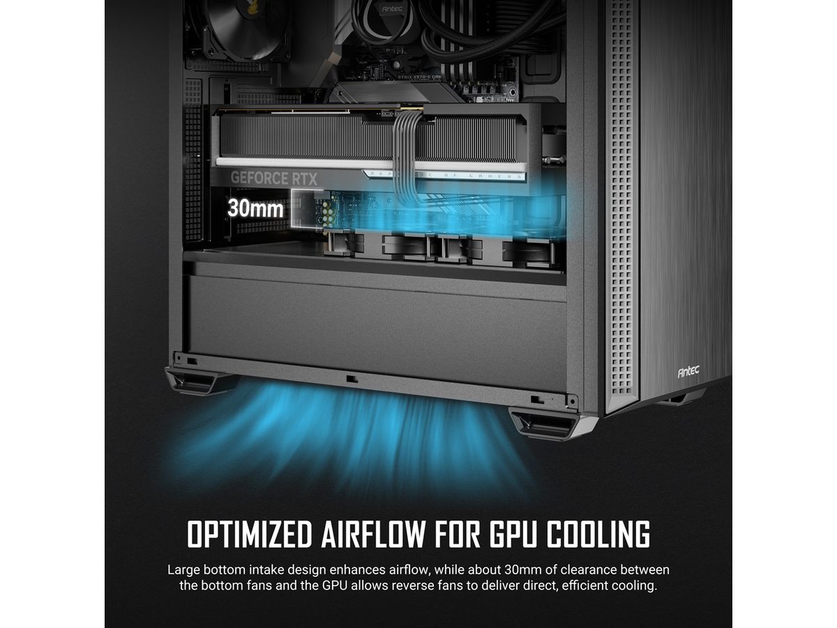 ANTEC Performance P7S Mid Tower ATX M-ATX ITX PC Gehäuse, silberfarben