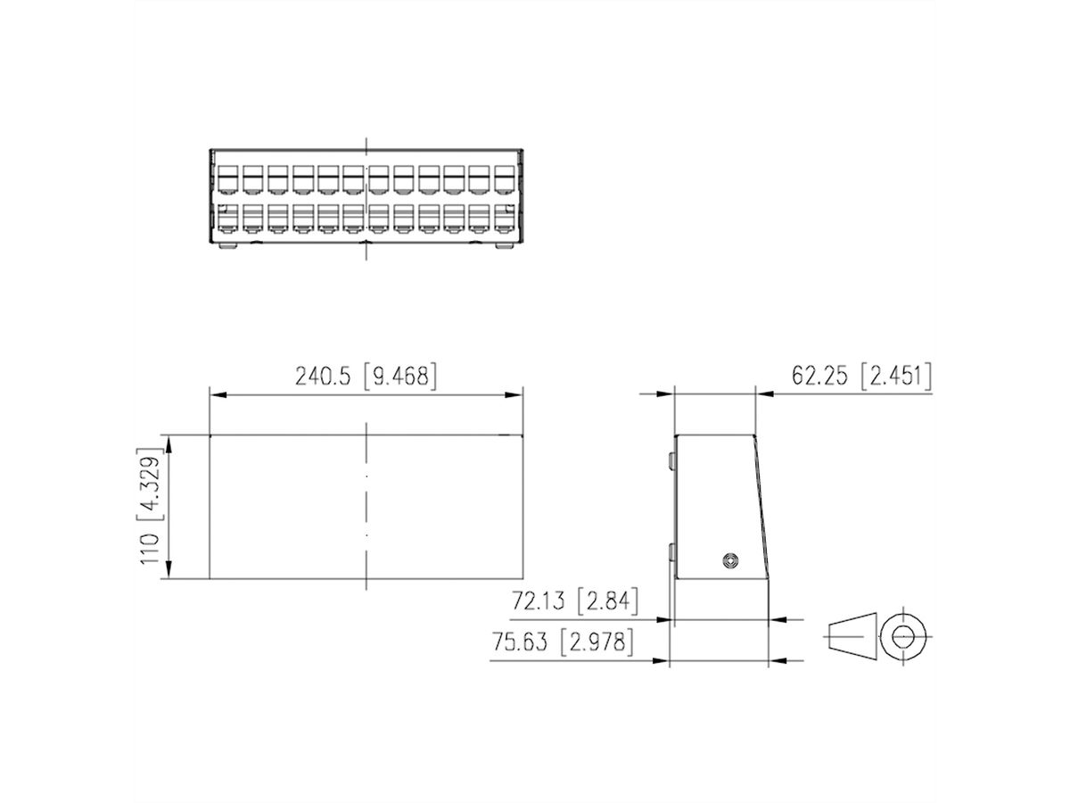 METZ CONNECT Modul AP-Gehäuse 2x12 Port reinweiß RAL9010