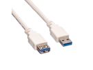 VALUE USB 3.2 Gen 1 Kabel, Typ A-A, ST/BU, weiß, 0,8 m