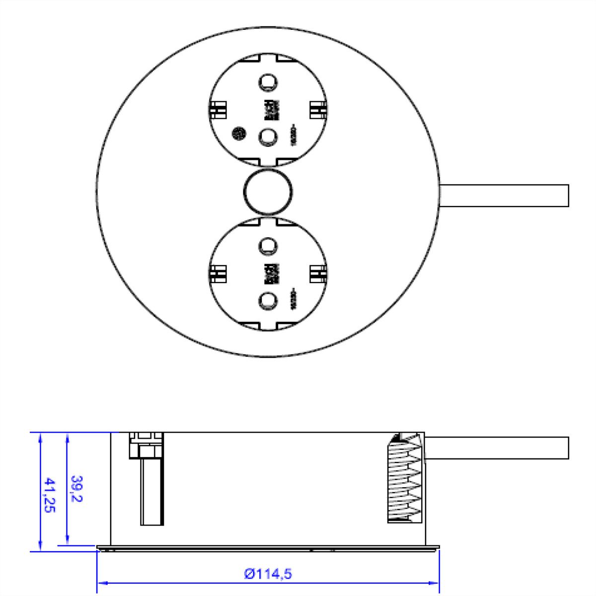 BACHMANN TWIST 2x Schutzkontakt, Aderendhülsen, Schutzkontaktmontagestecker, schwarz, 2 m