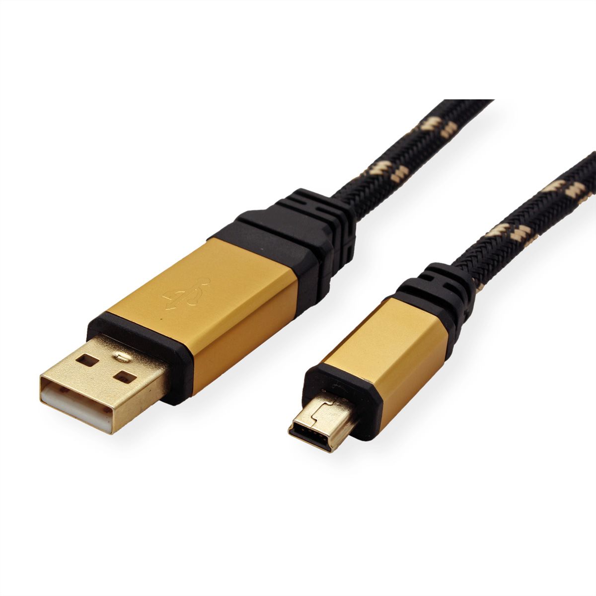 ROLINE GOLD USB 2.0 Kabel, Typ A - 5-Pin Mini, 0,8 m